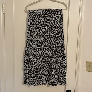 Zara maxi/midi skirt black and floral